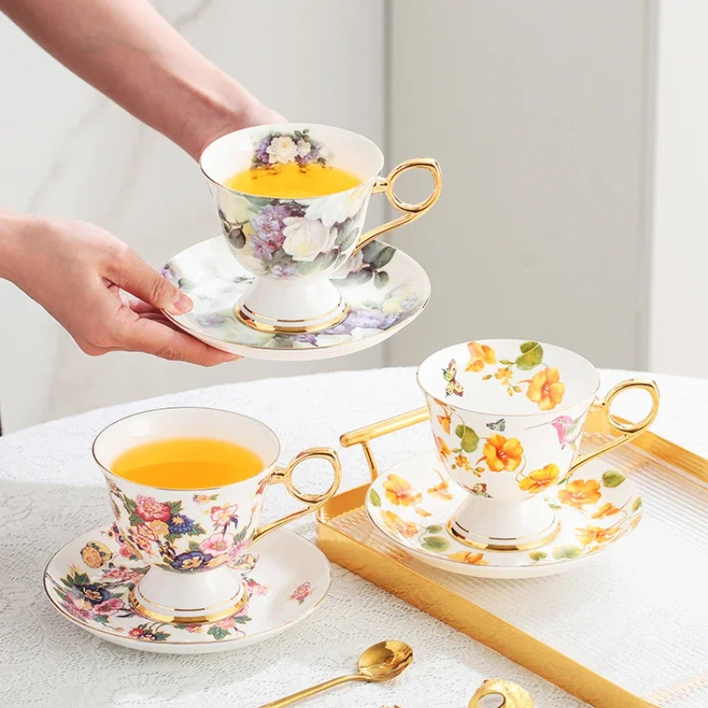 Nordic Painted Flowers Coffee  - Celadon Ceramic Cup ulasan dan harga
