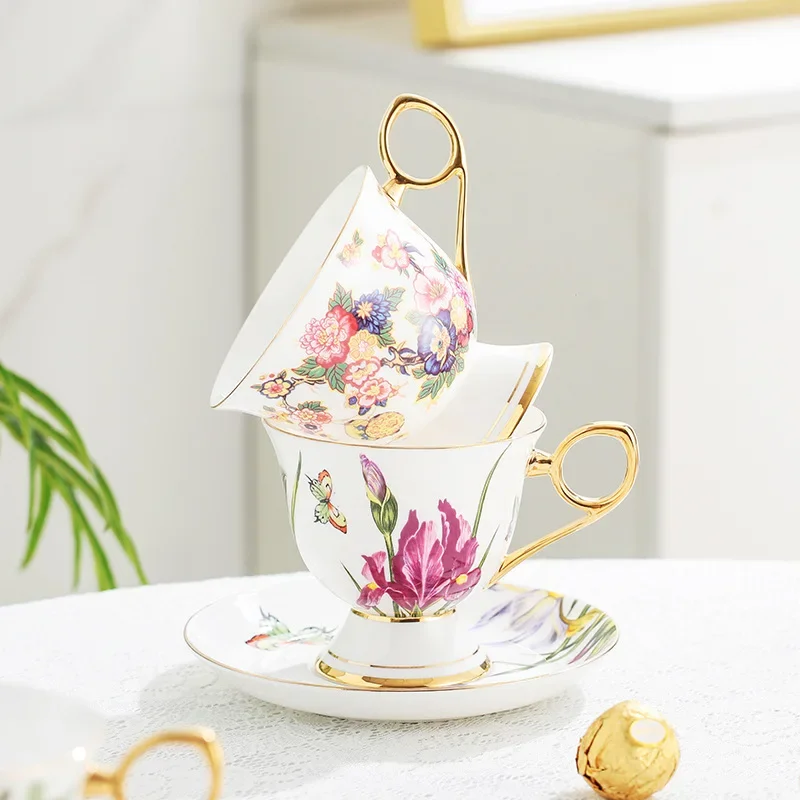 Nordic Painted Flowers Coffee  - Celadon Ceramic Cup ulasan dan harga